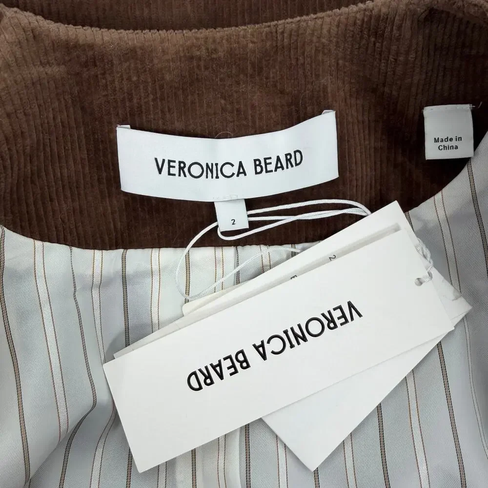 Veronica Beard Bentley Double Breasted Corduroy Jacket Brown Size 2 - Picture 11 of 11